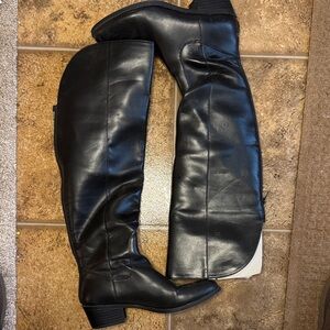 Black Knee-High Leather Boots